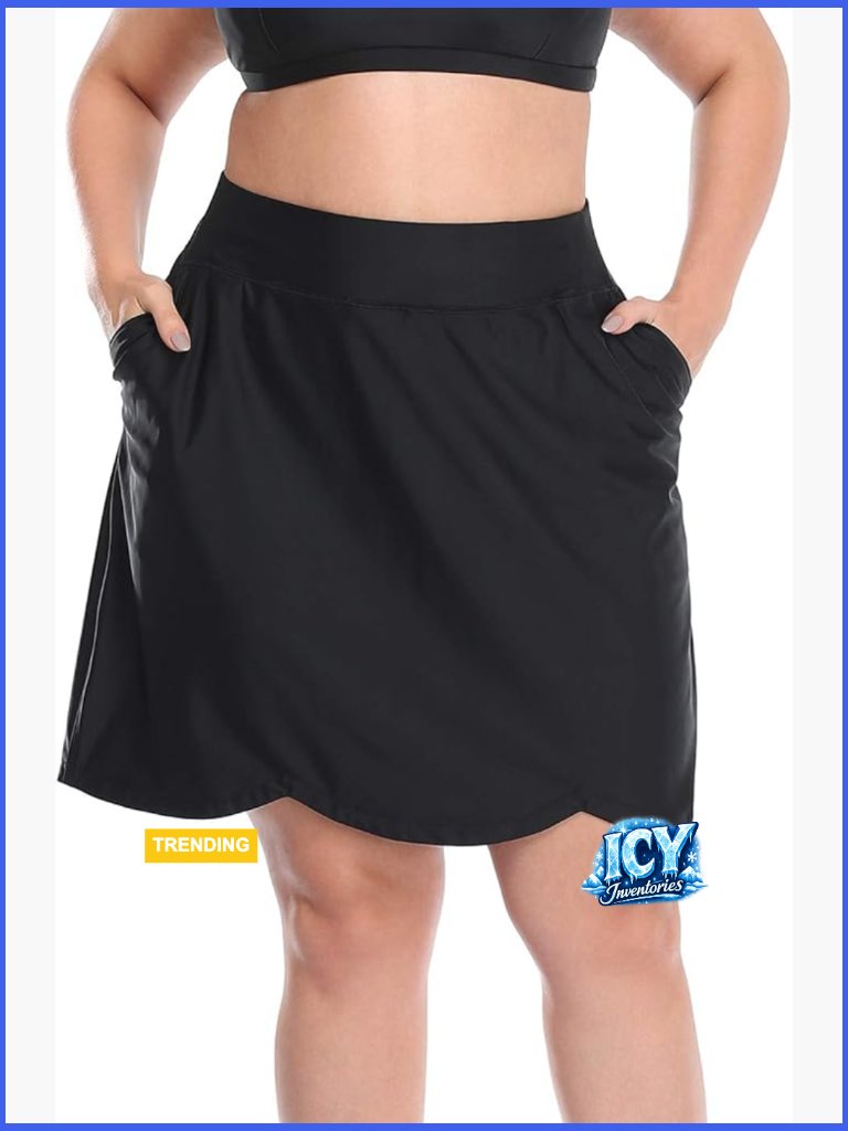 Plus Size Active Skort With Built-In Bike Shorts And Pockets